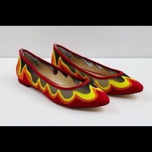 Katy Perry The Flame Fuego Red Yellow Ballet Flats